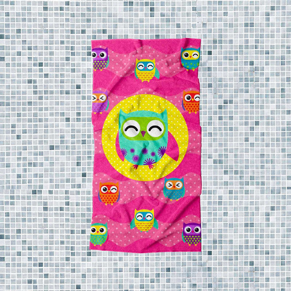 Toalla Grande Premium Para Baño Búhos Cute 75 x 147 cm