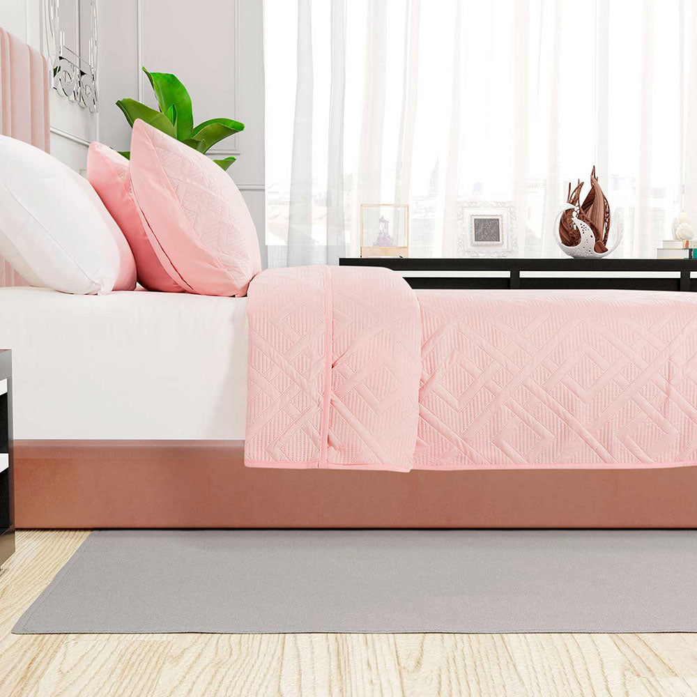 Colcha Diamante Matrimonial Rosa 1.90 x 2.25 mts