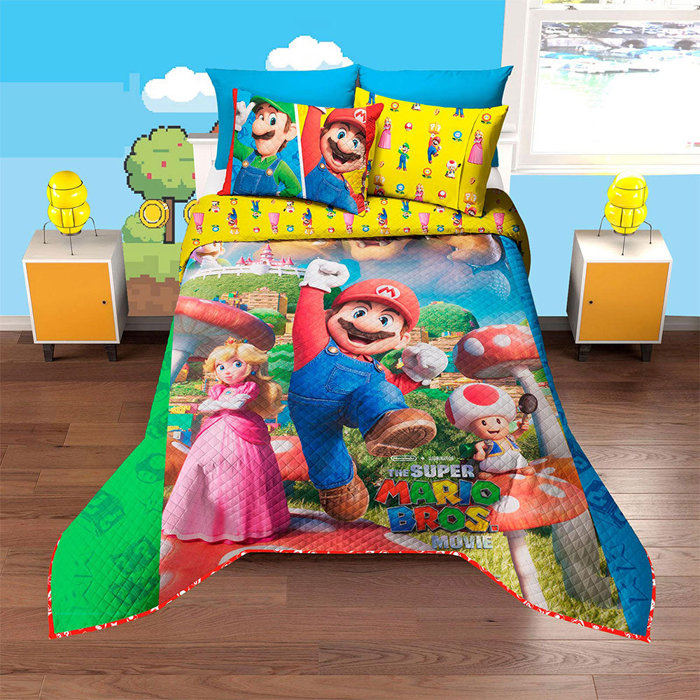 Edrecolcha Matrimonial 1.90 x 2.25 mts. Mario Bros