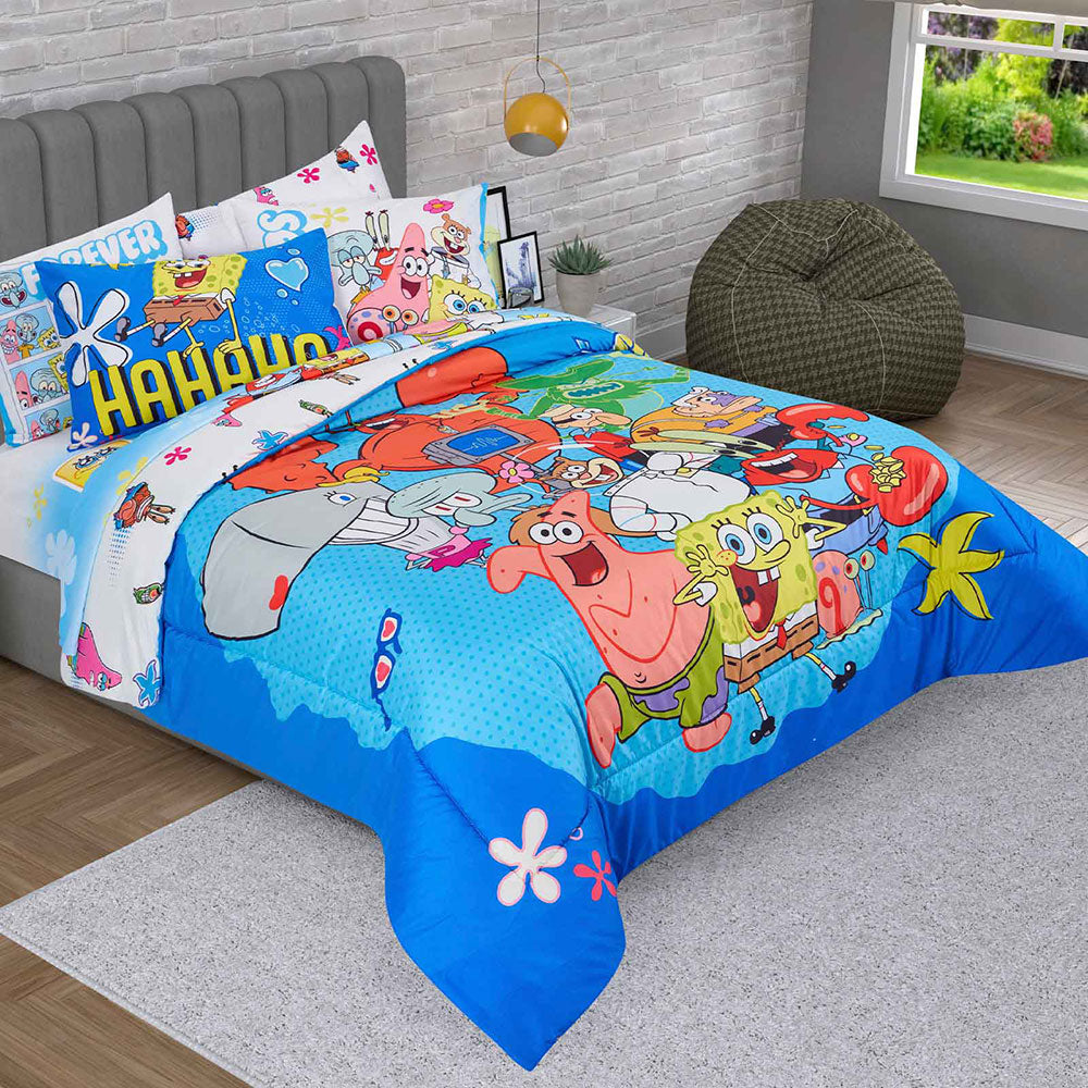 Edredón Down Bob Esponja Matrimonial 1.80 x 2.20 mts