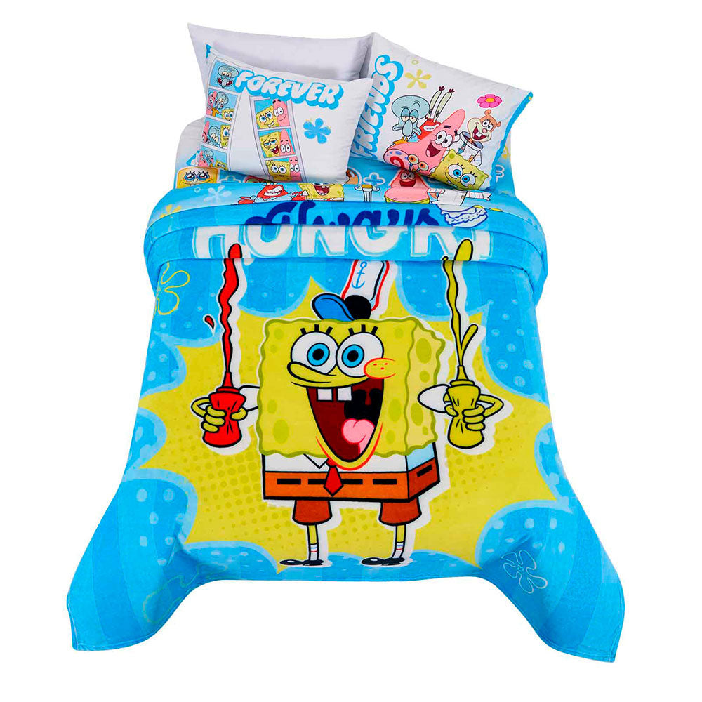 Cobertor Serenity Bob Esponja Matrimonial 1.80 x 2.10 mts.