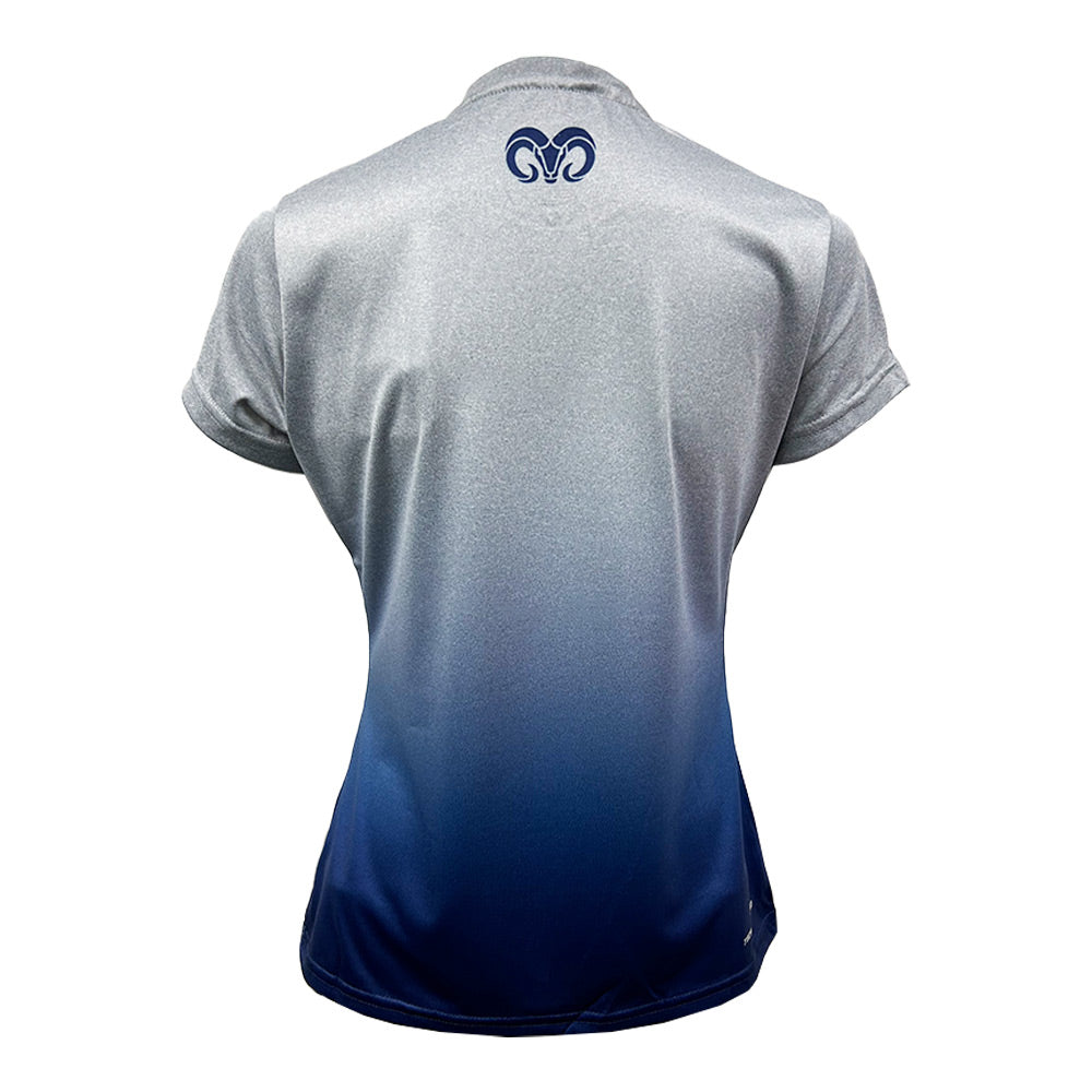 Playera Deportiva BORREGOS Degradada Jaspe Mujer, Azul