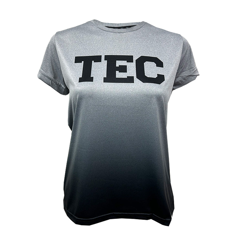 Playera Deportiva TEC Degradada Jaspe Mujer, Negra