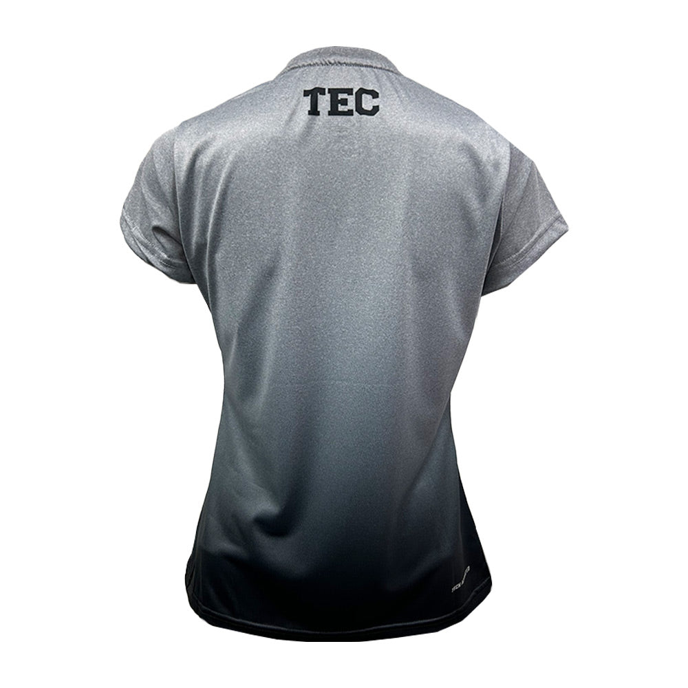 Playera Deportiva TEC Degradada Jaspe Mujer, Negra
