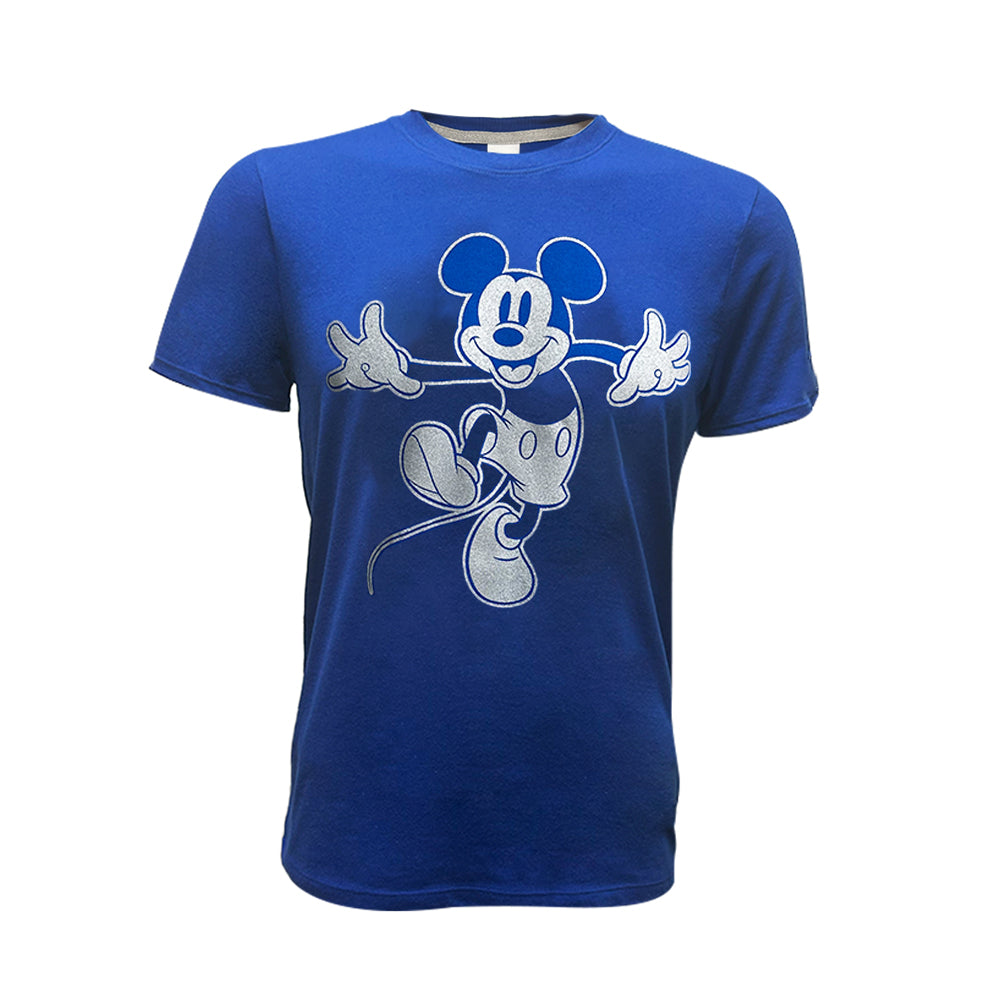 Playera Casual Disney Mickey plata TEC Hombre Azul