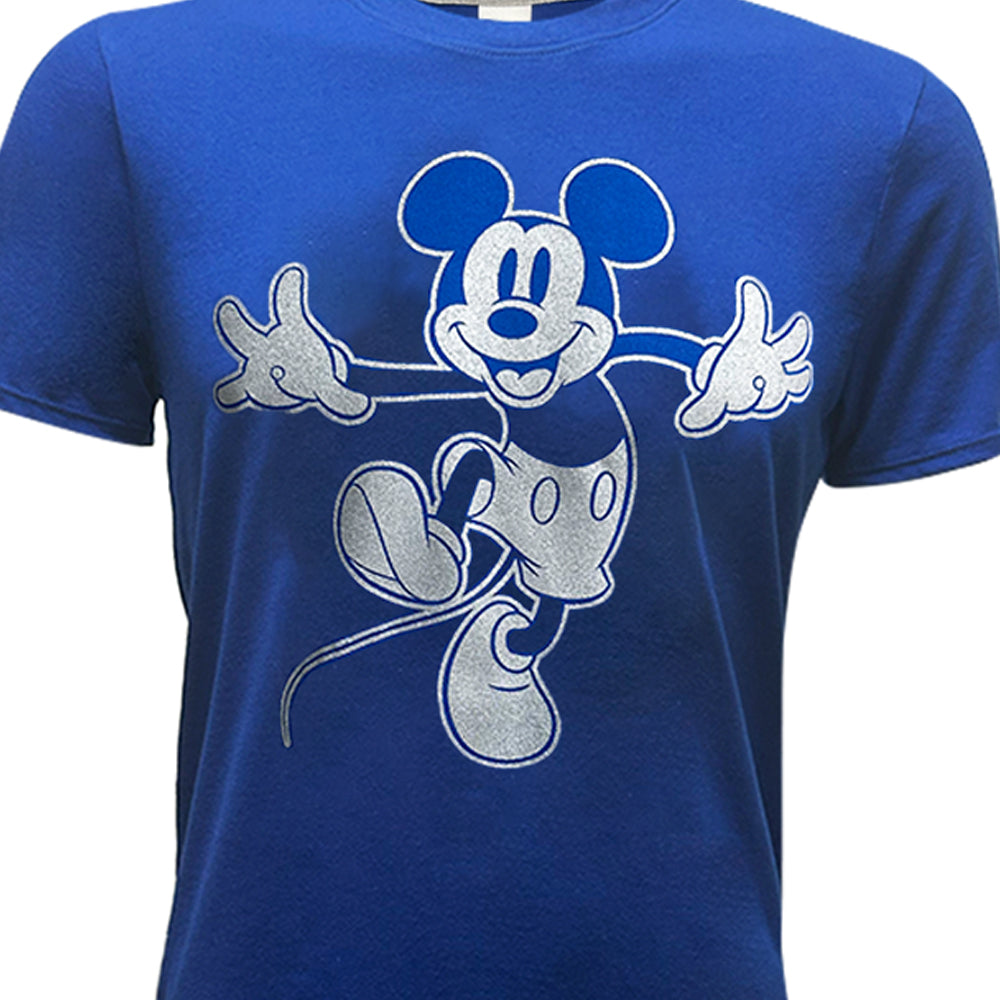 Playera Casual Disney Mickey plata TEC Hombre Azul