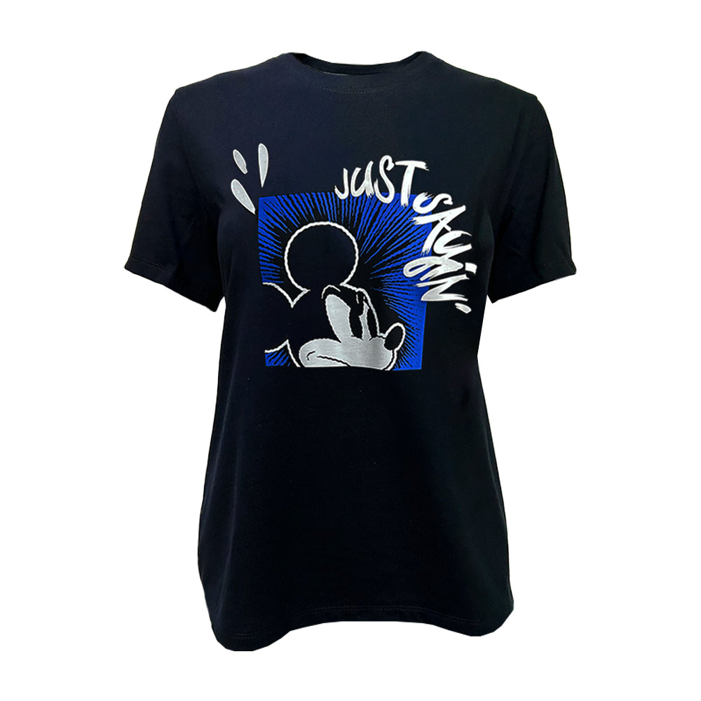 Playera Casual Disney Mickey Just Saying TEC Mujer Negro