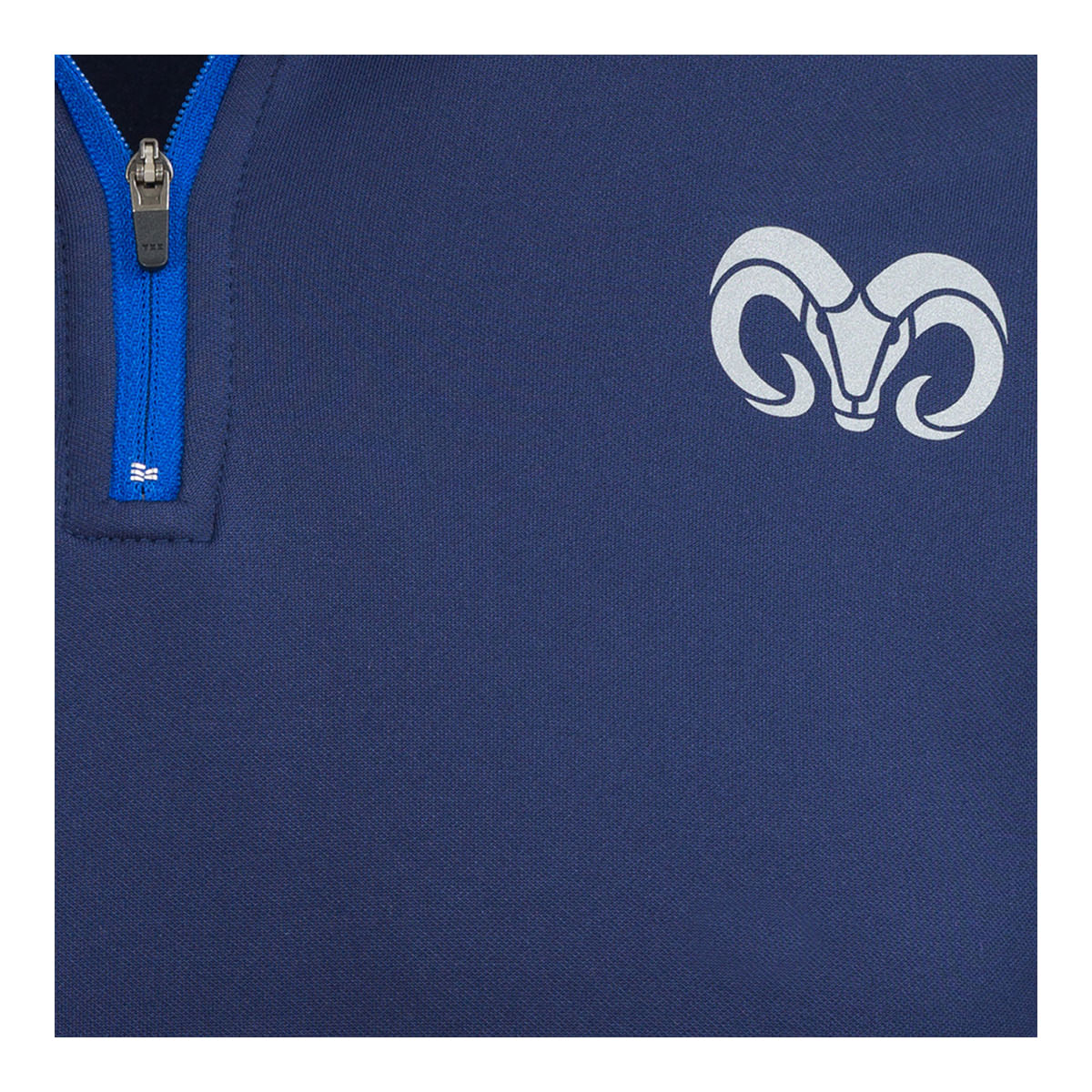 Sudadera deportiva BORREGOS azul con bolsillo y medio zipper, CM