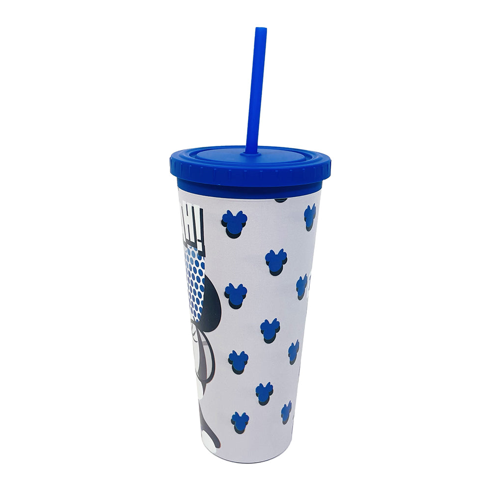 Vaso Con Popote Minnie TEC Gris