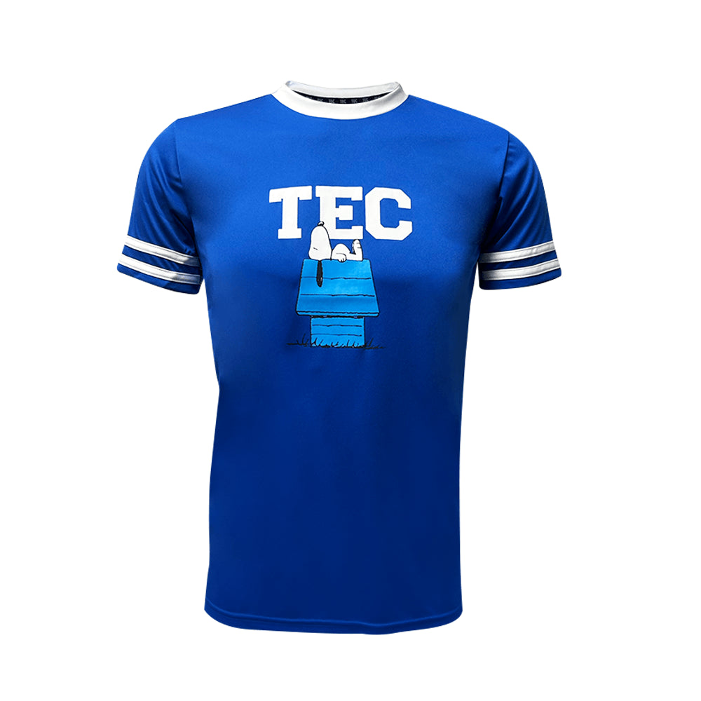 Playera Deportiva Snoopy Casa TEC Azul, Hombre