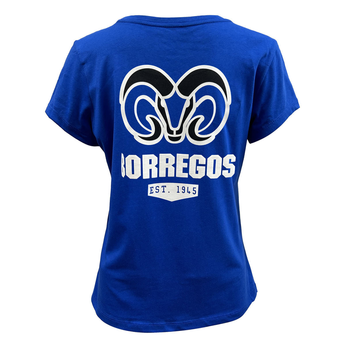 Playera casual BORREGOS pecho y espalda azul CF