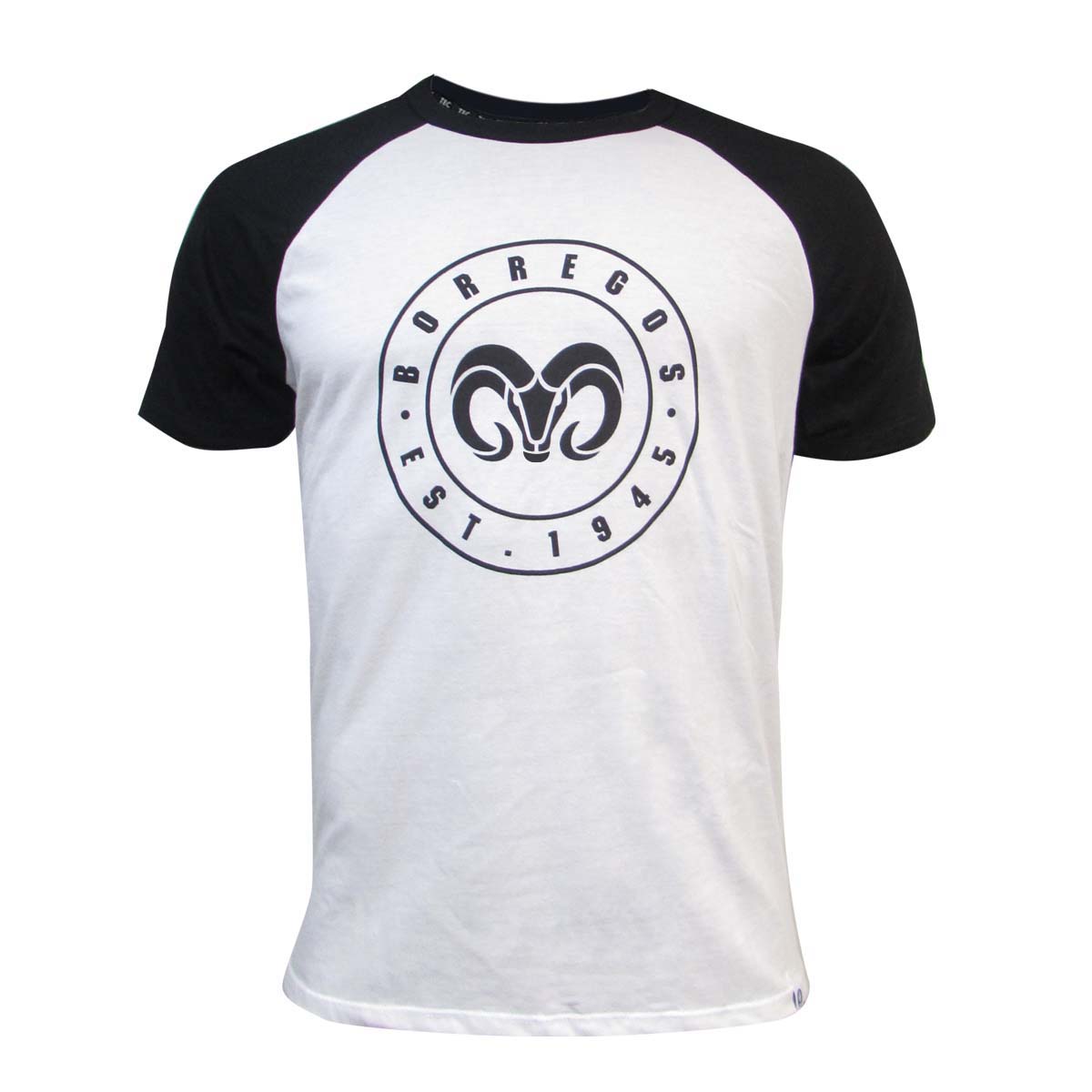 Playera Casual Borregos Circular Manga Raglan - Negro, Hombre