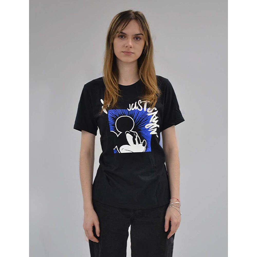 Playera Casual Disney Mickey Just Saying TEC Mujer Negro