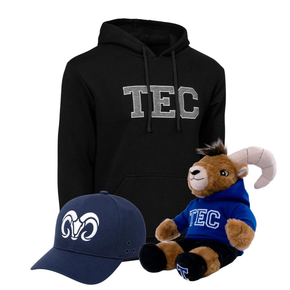 Kit Ready For TEC Sudadera Essential TEC negro + Teus Hoodie + Gorra Borregos