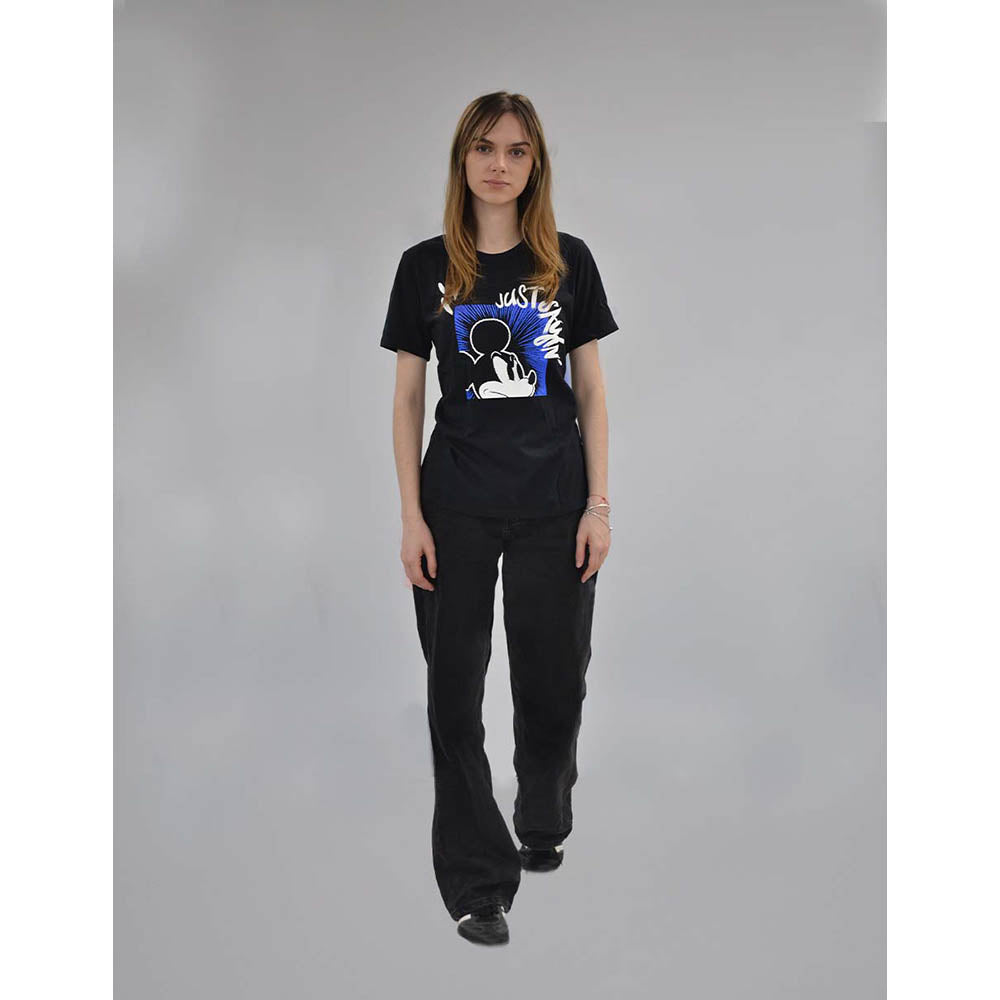 Playera Casual Disney Mickey Just Saying TEC Mujer Negro