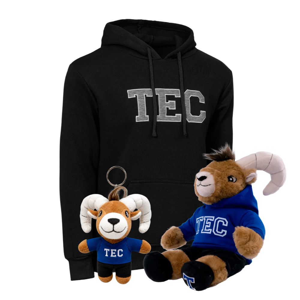 Kit Ready For TEC Sudadera Essential TEC negro + Teus Hoodie + Teus Mini Llavero