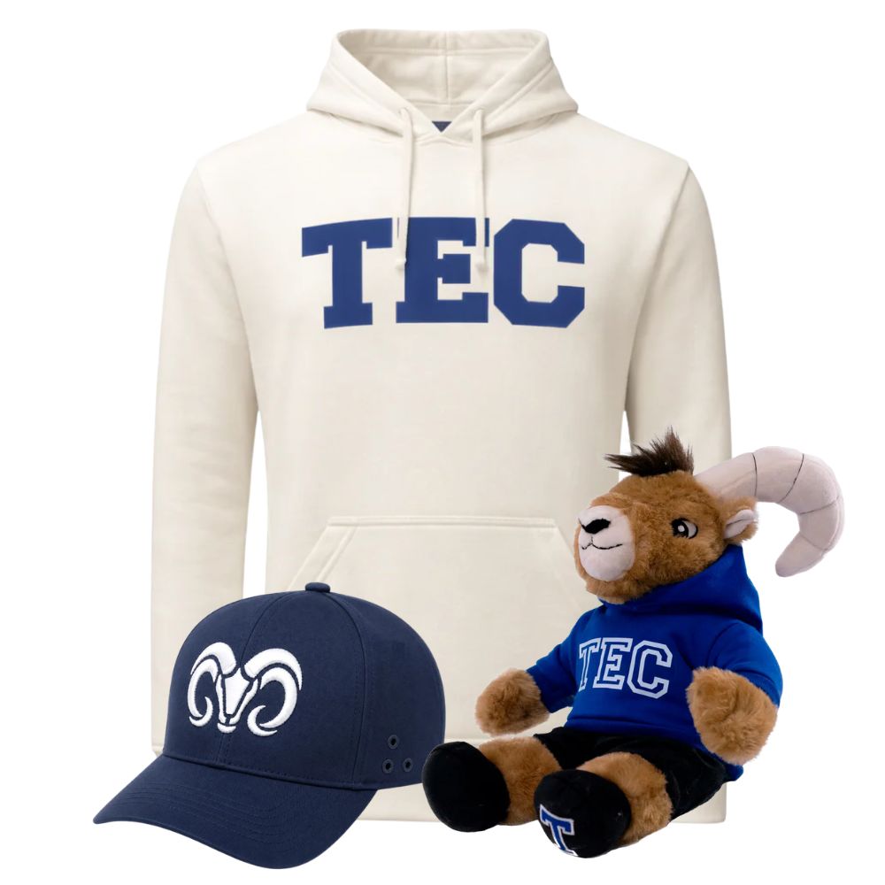 Kit Ready For TEC Sudadera Essential TEC hueso + Teus Hoodie + Gorra Borregos