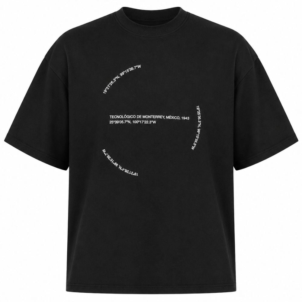 Playera Casual Oversize Tecnológico de Monterrey Negro, Unisex