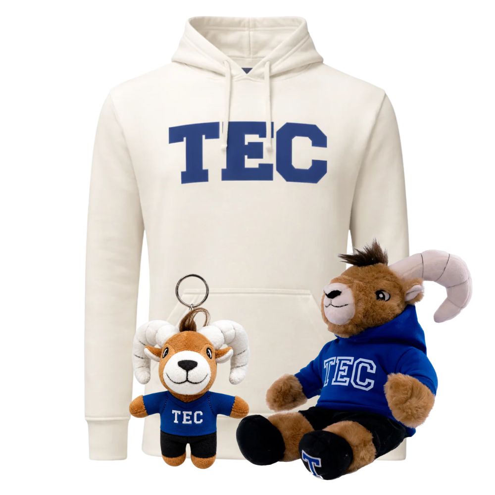 Kit Ready For TEC Sudadera Essential TEC hueso + Teus Hoodie + Teus Mini Llavero