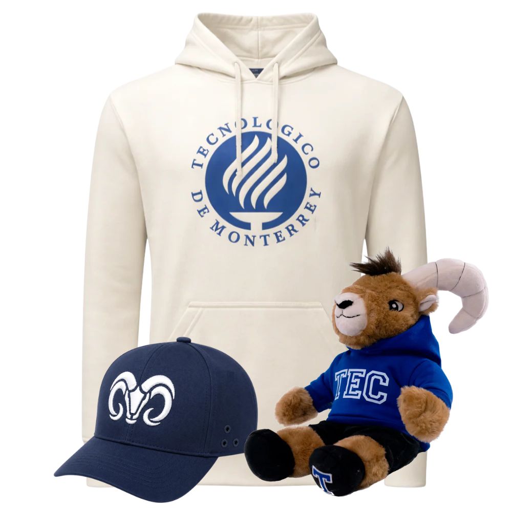 Kit Ready For TEC Sudadera Essential ANTORCHA hueso + Teus Hoodie + Gorra Borregos