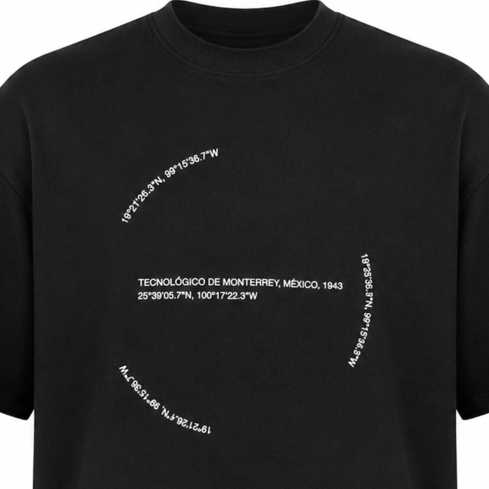 Playera Casual Oversize Tecnológico de Monterrey Negro, Unisex