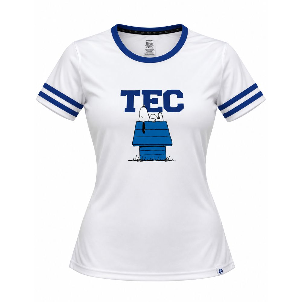 Playera Deportiva Snoopy Peanut Home TEC Blanco, Mujer