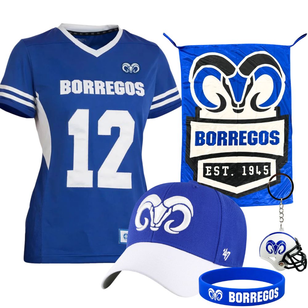 Kit Fan BORREGOS Gorra 47 + Jersey Oficial Local Con Número Azul, Mujer