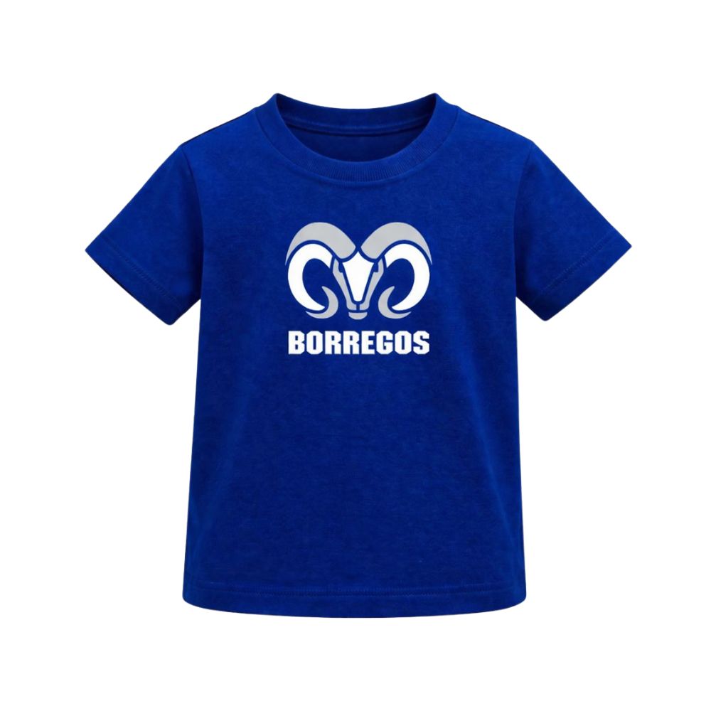 Playera Casual Blank BORREGOS Niños Unisex, Azul