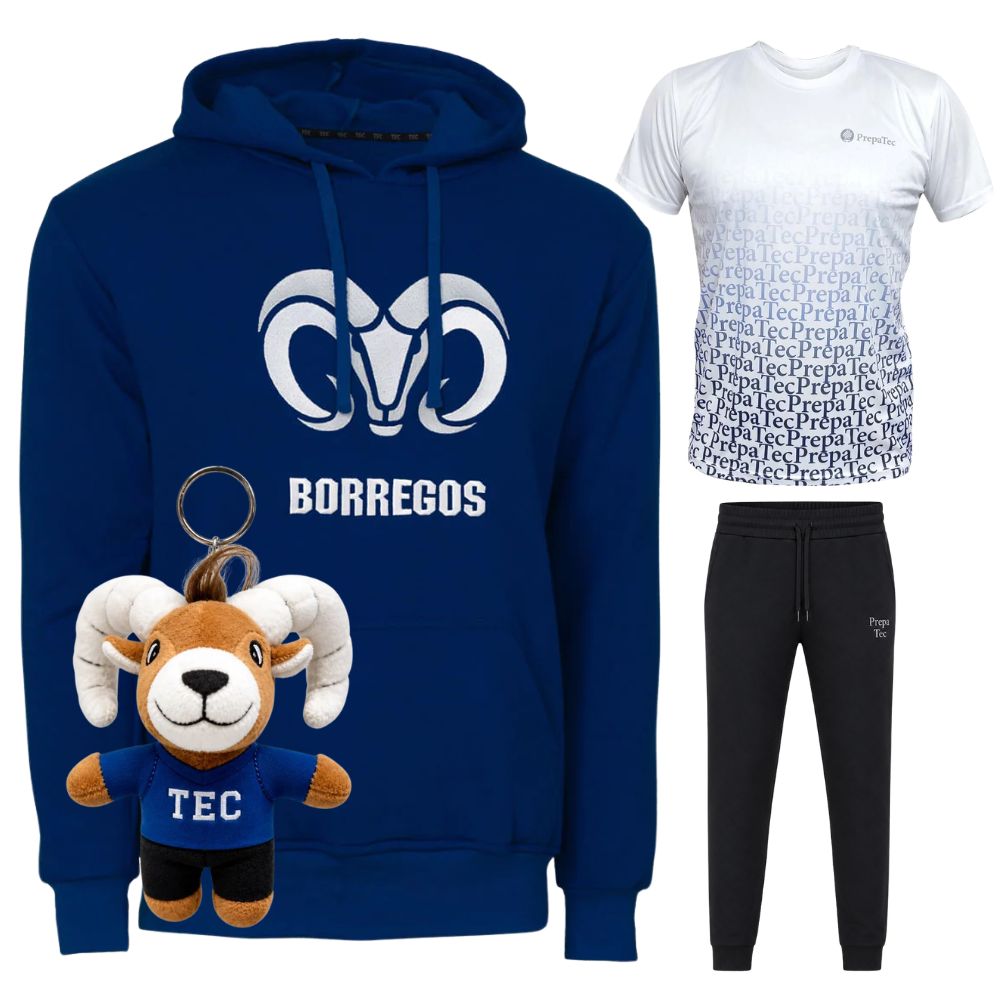 Kit Prepa TEC Sudadera BORREGOS Azul Marino + Jogger
