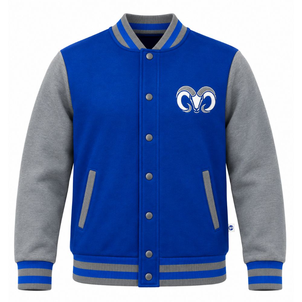 Chamarra Universitaria Básica BORREGOS Azul/Gris, Unisex