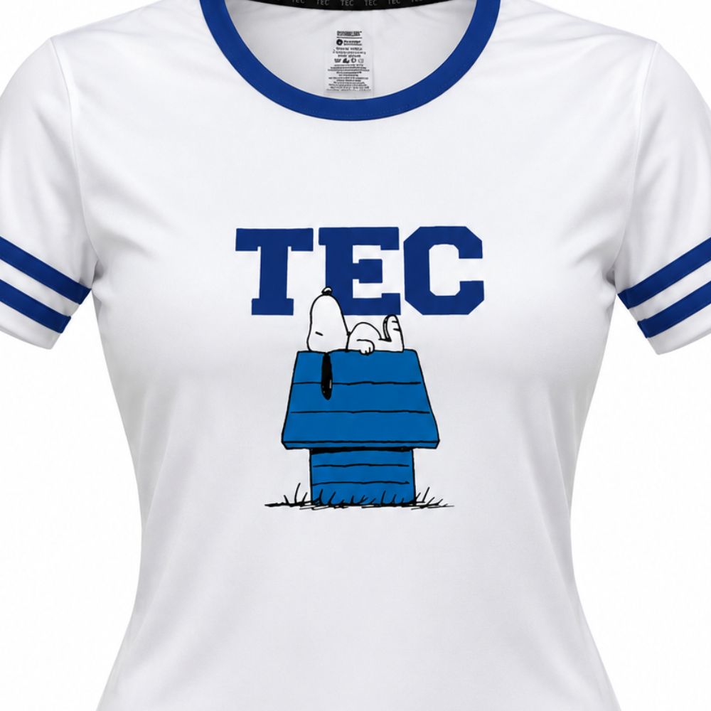Playera Deportiva Snoopy Peanut Home TEC Blanco, Mujer
