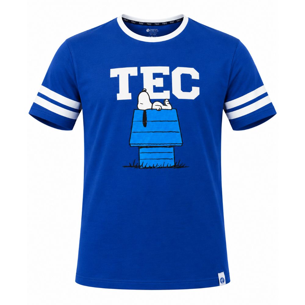 Playera Casual Snoopy Peanuts Home TEC Azul, Hombre