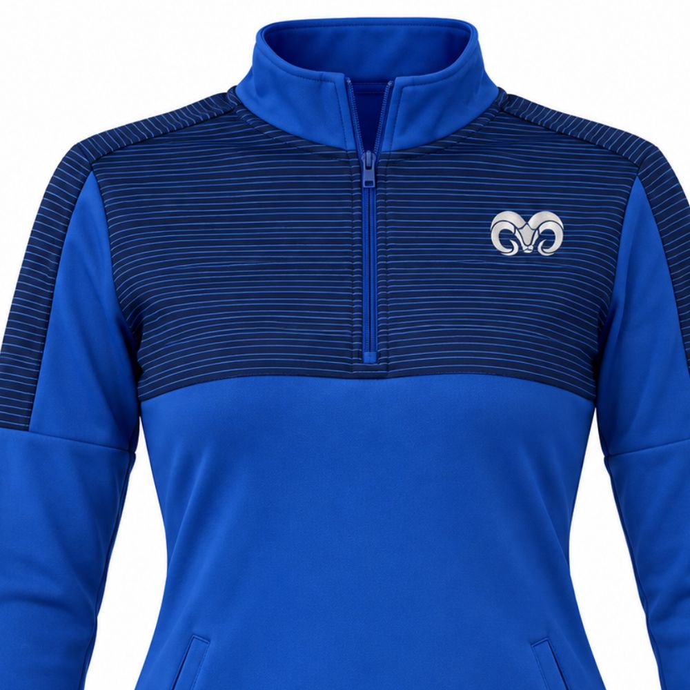 Sudadera Medio Zipper BORREGOS Azul, Mujer