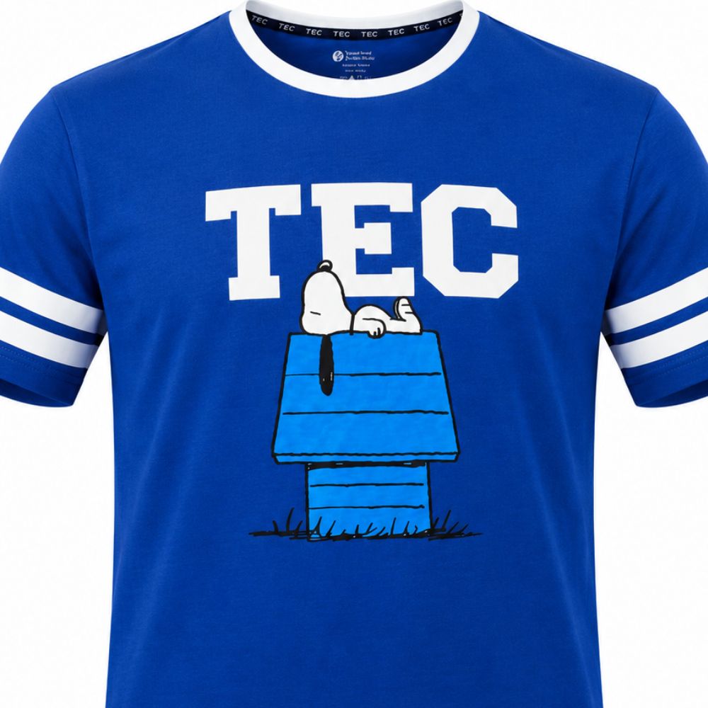 Playera Casual Snoopy Peanuts Home TEC Azul, Hombre