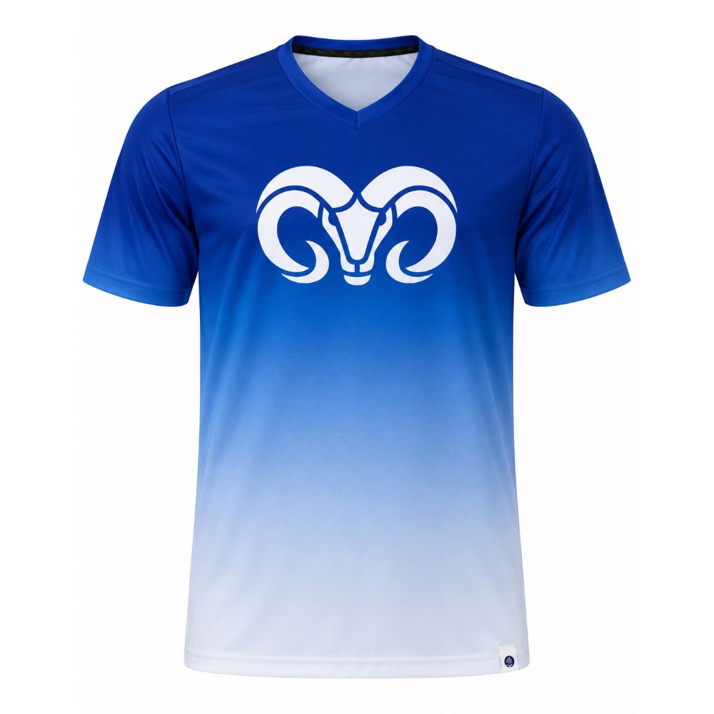 Playera Deportiva Degradada BORREGOS Azul/Blanco, Hombre