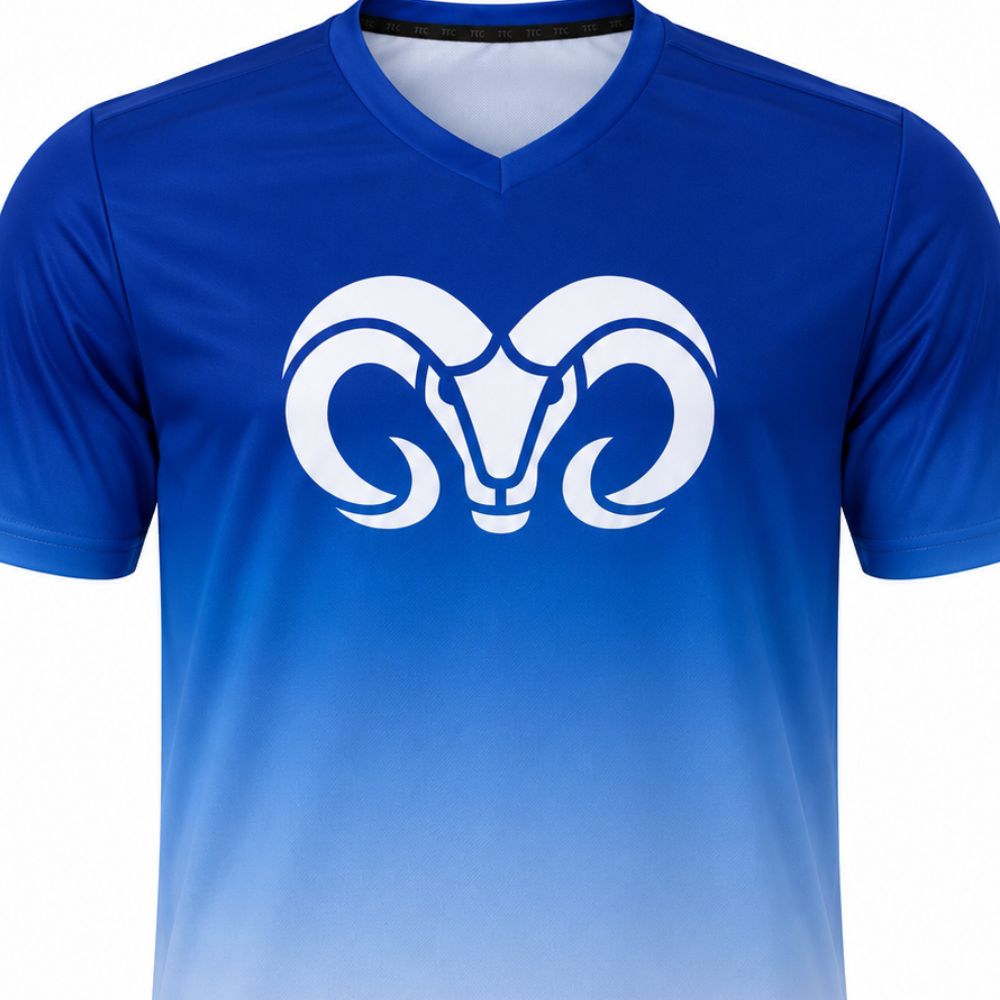 Playera Deportiva Degradada BORREGOS Azul/Blanco, Hombre