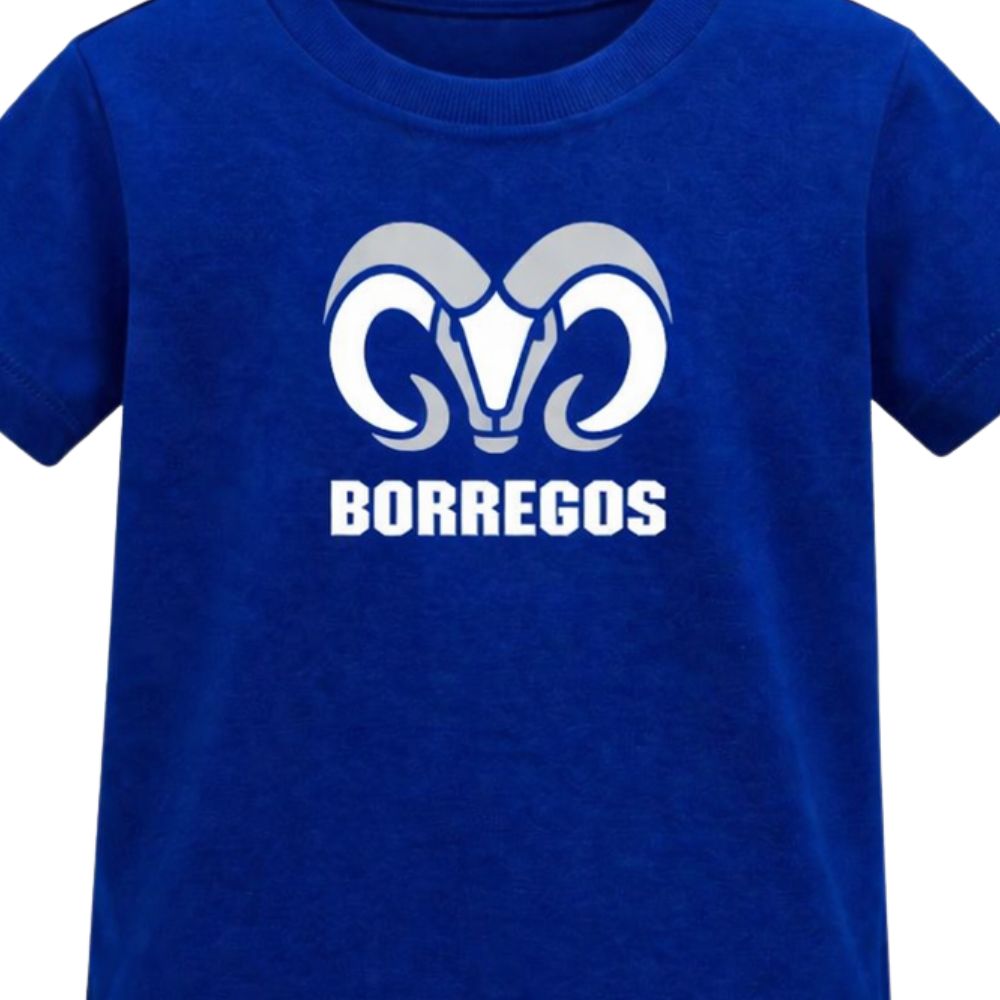 Playera Casual Blank BORREGOS Niños Unisex, Azul