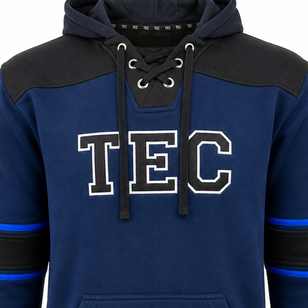Sudadera Algodón Vintage TEC Marino/Negro, Unisex