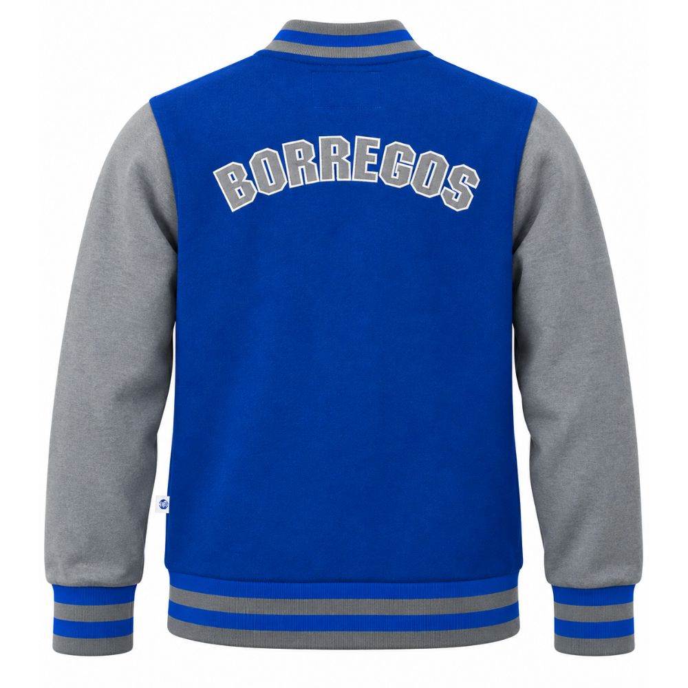 Chamarra Universitaria Básica BORREGOS Azul/Gris, Unisex