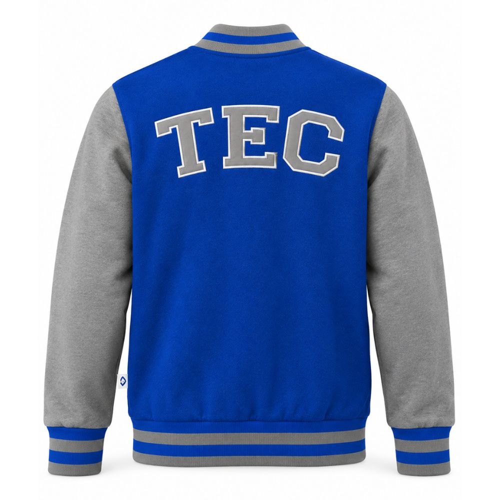 Chamarra Universitaria Básica TEC Azul/Gris, Unisex