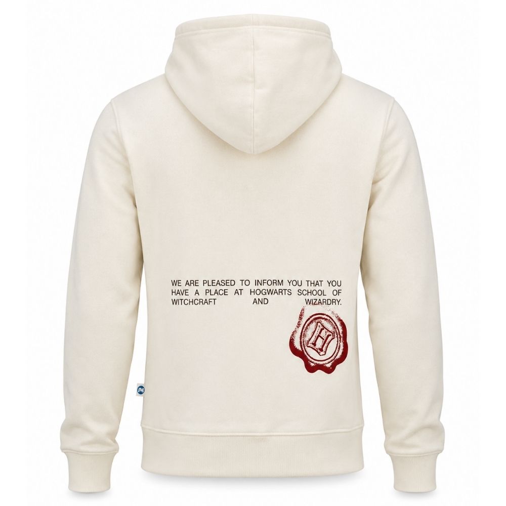 Sudadera Harry Potter Hogwarts Carta TEC Hueso, Unisex