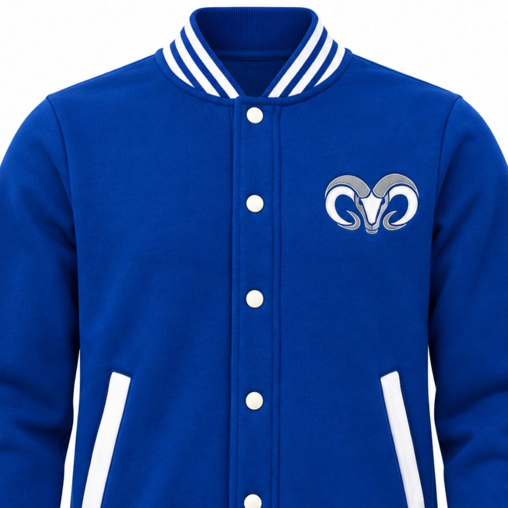 Chamarra Universitaria Básica BORREGOS Azul, Unisex