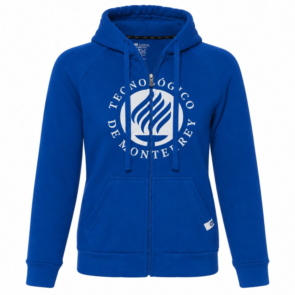 Sudadera Essential con Zipper Tecnológico de Monterrey Azul, Unisex