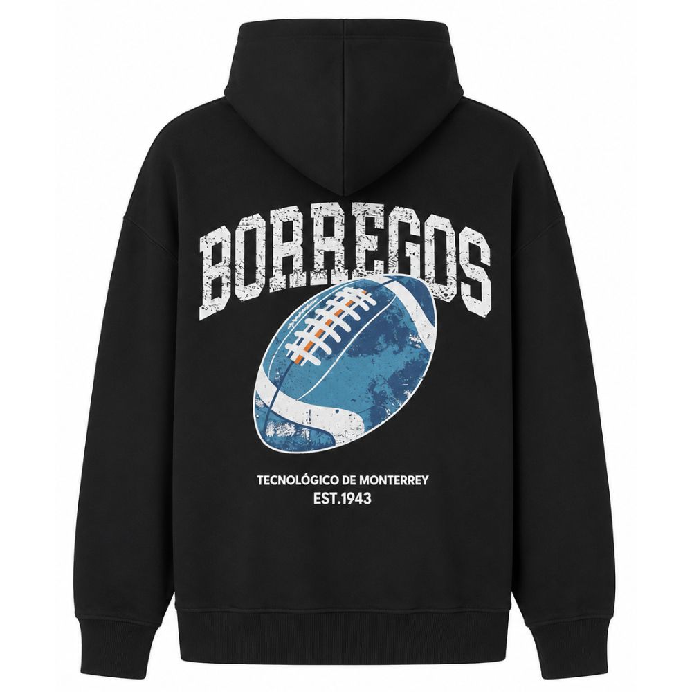 Sudadera Oversize BORREGOS Football Negro, Unisex