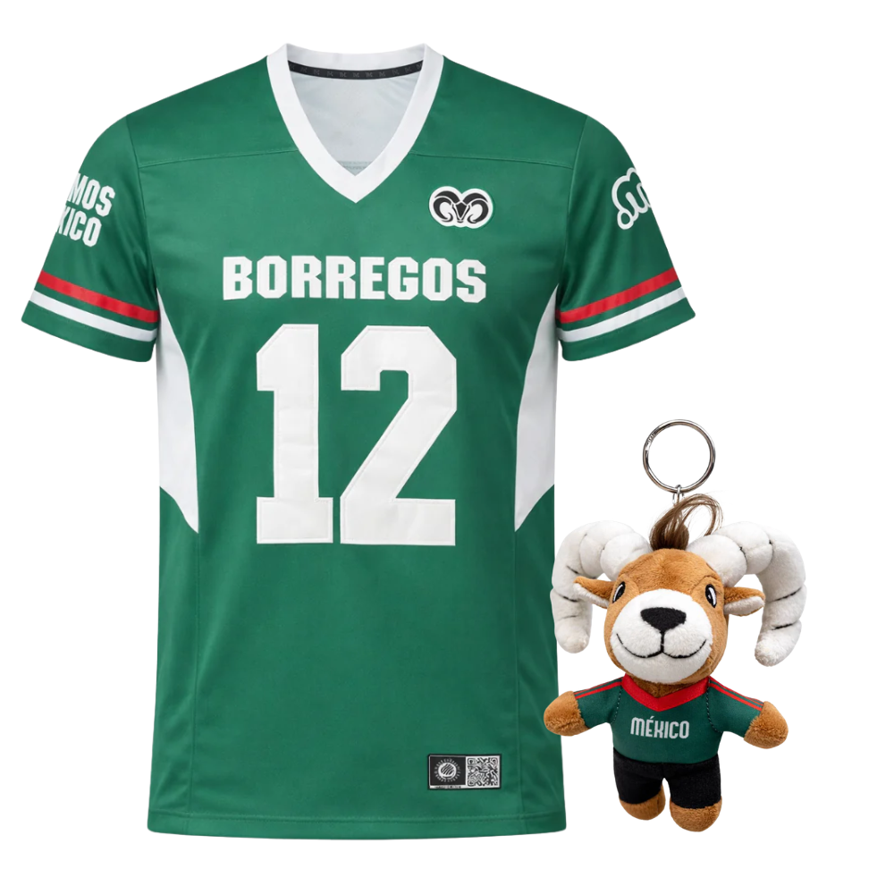 (PREVENTA) Kit True Fan: Essentials Jersey Borregos Verde + Mini Llavero Teus México