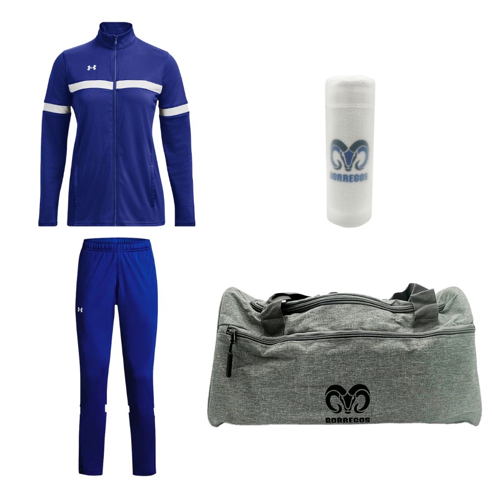 Kit Gym Under Armour Mujer Azul + Maleta + Toalla