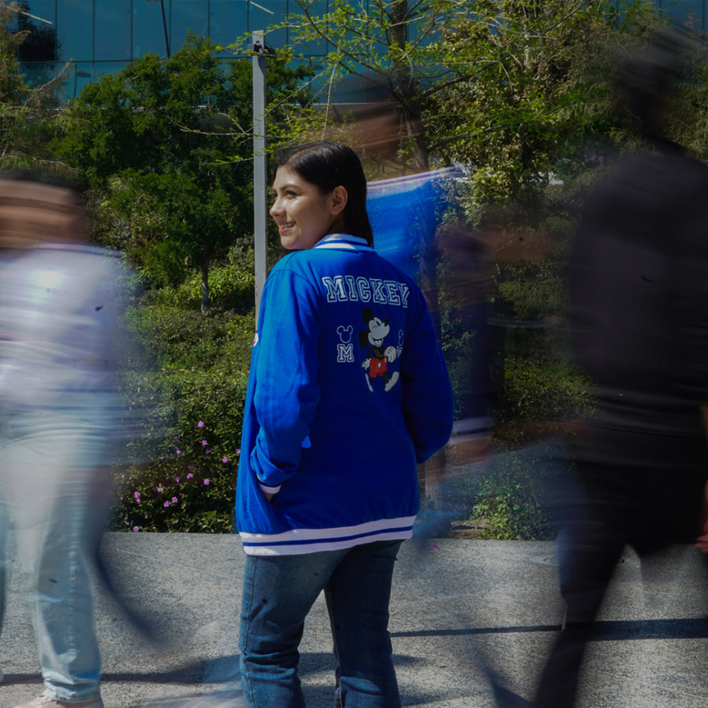 Chamarra Universitaria Básica Disney Mickey TEC Azul