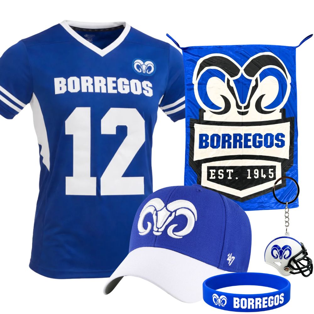 Kit Fan BORREGOS Gorra 47 + Jersey Oficial Local Con Número Azul, Hombre