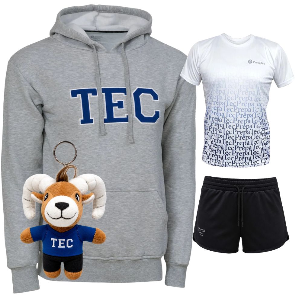 Kit Prepa TEC Sudadera TEC Gris + Short, Mujer