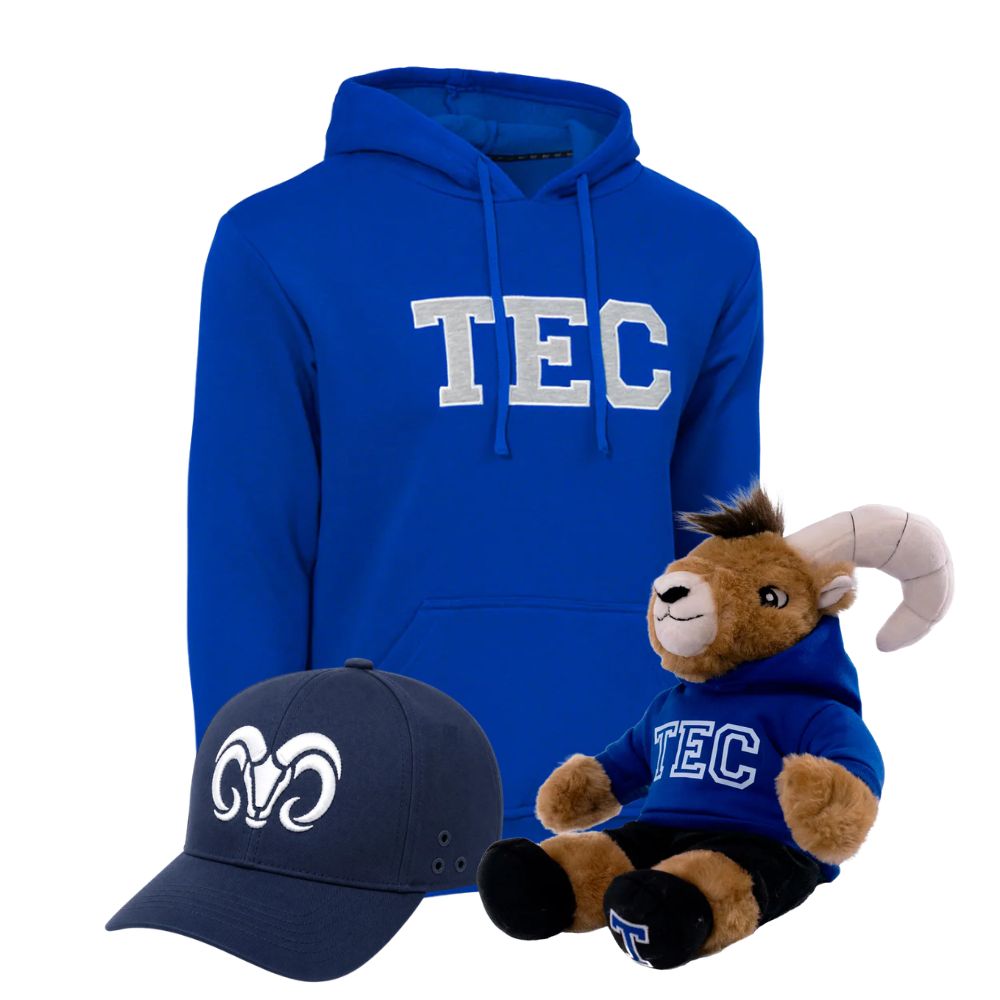Kit Ready For TEC Sudadera Essential TEC Azul + Teus Hoodie + Gorra Borregos